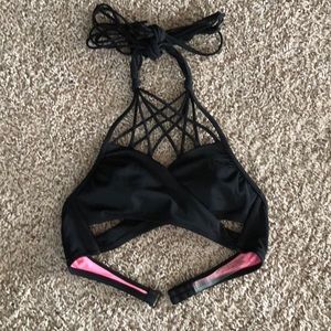 PINK Victoria Secret Black Swim Suit Top